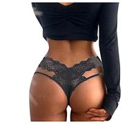 Mutande Donna Brasiliana, Soft Lace Tanga Perizoma Pizzo Vita Alta Modello Perizoma Senza Cuciture Slip Sexy Hot Curvy Tentazione Culotte Boyshort Thong