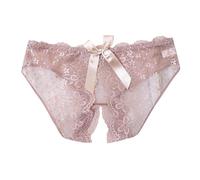 Mutande Donna Intimo Panties Biancheria intima in pizzo a vita bassa per le donne ad alto valore estetico, fai attenzione ai pantaloni triangolari con apertura a macchina sul cavallo, caffè, XL