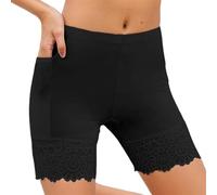 Mutande Donna Intimo Panties Corto Donna Mutandine in Pizzo con Borse, Comodo Da Usare Tutti I Giorni Sotto Gonne Intimo Tutto L'anno, Nero , L