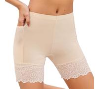Mutande Donna Intimo Panties Corto Donna Mutandine in Pizzo con Borse, Comodo Da Usare Tutti I Giorni Sotto Gonne Intimo Tutto L'anno, beige., M