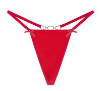 Mutande Donna Intimo Panties Europeo Americano Donna Tanga Donna Calda Collana Amore Papillon Vita Bassa Intimo Donna Senza Cuciture, Colore: rosso, M