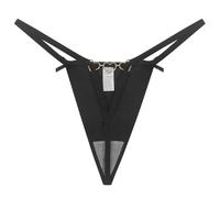 Mutande Donna Intimo Panties Europeo Americano Donna Tanga Donna Calda Collana Amore Papillon Vita Bassa Intimo Donna Senza Cuciture, Nero , S