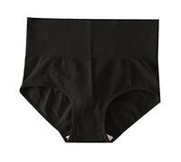 Mutande Donna Lovable, Slip a Vita Alta Fondo in Cotone Forcella a Nido d'Ape Carry Glutei Pancia Dentro (Black One Size)