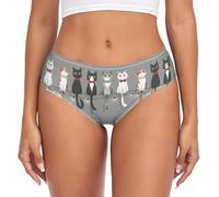 Mutande Donna Lovely Cat Bow Ties Gray Slip Donna per Gym M