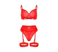 Mutande Donna Sexy con Buco Completo Donna Sexy Reggiseno A Triangolo Sottile da Reggiseno in Tulle per Lingerie Biancheria Intima Sottoveste Sexydonna Red XL