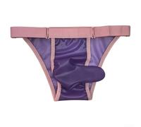 Mutande in lattice da uomo, slip trasparenti per feste e spettacoli di DJ Club, lingerie per occasioni speciali (L viola)