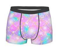 Mutande Per Gli Uomini Oro Scaglie Di Pesce Arcobaleno Rosa Boxer Per Gli Uomini Traspirante Umidità Boxer Slip Con Elastico In Vita Trunks Slip, Come nella foto, L