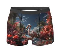 Mutande per Uomo Cool Flamingo And Red Flower Beautiful Mutande Uomo Boxer Confortevole E Traspirante Boxer Briefs L