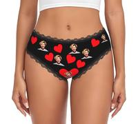 Mutande Personalizzate con Foto di Volti,Mutande Donna Vita Alta Personalizzato, Slip Personalizzate per la Foto del Viso del Marito della Moglie Regali per Compleanno,San Valentino e Anniversario