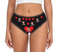 Mutande Personalizzate con Foto di Volti,Mutande Donna Vita Alta Personalizzato, Slip Personalizzate per la Foto del Viso del Marito della Moglie Regali per Compleanno,San Valentino e Anniversario