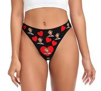 Mutande Personalizzate con Foto di Volti,Mutande Donna Vita Alta Personalizzato, Slip Personalizzate per la Foto del Viso del Marito della Moglie Regali per Compleanno,San Valentino e Anniversario