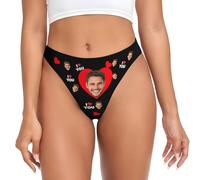 Mutande Personalizzate con Foto di Volti,Mutande Donna Vita Alta Personalizzato, Slip Personalizzate per la Foto del Viso del Marito della Moglie Regali per Compleanno,San Valentino e Anniversario