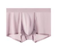 Mutande Personalizzate Uomo - Boxer Uomo Sexy Slip da Uomo con Fodera in Seta Naturale Elasticizzata Color Nudo a Vita Media con Fodera in Seta Naturale (Light Purple XL)