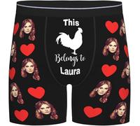 Mutande Personalizzate Uomo con Foto del Viso Boxer Personalizzati Mutanda Personalizzata Boxer Divertenti Regali Personalizzati Compleanno San Valentino per Lui,Regalo Uomo Fidanzato Marito S-XXL