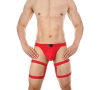 Mutande sexy da uomo, mutandine sexy, da uomo, mutandine a G, a basso riso, a T posteriore, biancheria intima sportiva, traspirante, mini stringhe comode, Colore: rosso, XL