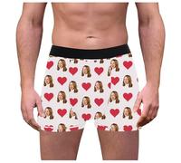Mutande Stampa Personalizzate Funny Photo Customized Underwear Briefs for Husband Natale Intimo Uomo, bianco, L