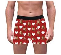 Mutande Stampa Personalizzate Funny Photo Customized Underwear Briefs for Husband Natale Intimo Uomo, Colore: rosso, L