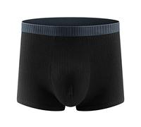 Mutande Uomo Boxer Cotone - Boxer Uomo Cotone 100 per Cento Slip da Uomo Pantaloncini in Cotone Pantaloncini da Uomo Traspiranti Comodi a Vita Media Tinta Unita (Black XXL)