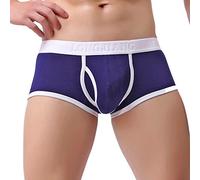 Mutande Uomo Boxer Cotone, Mutande Boxer Uomo, Low Rise Trunks Cotone Elasticizzato Mutande a Pantaloncino Stile retrò, Morbido, Traspirante, per Lo Sport, Biancheria Intima Divertente Basic Intimo