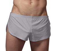 Mutande Uomo Boxer Cotone - Pantaloni da Leggeri E Lisci da Ragazzo Pantaloni Alta Voce per Biancheria Intima Casual Casual in Tinta Unita (Grey XL)