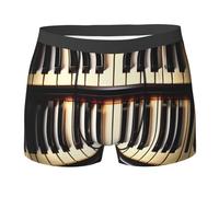 Mutande Uomo Boxer Tasti del Pianoforte con Note Musicali Stampa Morbido Boxer da Uomo Intimo Hipster Pantaloncini per attività Commerciale Corsa Ciclismo L