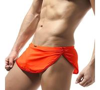 Mutande Uomo Cotone G-String Tinta Unita Leggero Divertente Trunk Lettera A Vita Bassa Mutande Erotiche Traspirante Jockstrap Sissy Lingerie Bikini Slip, Colore: arancione., XL