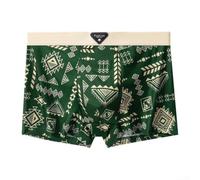 Mutande Uomo Cotone Morbido Vintage Confortevoli Mutande Uomo | etnica vintage, vita per media elastica, tessuto morbido, vestibilità comoda, ideale diario(Green 3XL)