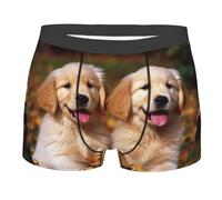 Mutande Uomo Golden Retriever Dogs Puppies Pets Mutande Classiche Lavoro Confortevole Boxer da Uomo Elasticizzati, per Famiglia, Marito, Amanti, 2XL