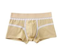 Mutande Uomo Personalizzate - Mutande Uomo Boxer Intimi da Uomo in Cotone Moda Casual Vita di Grandi Dimensioni Piedi Piatti da Uomo a Angoli (Beige XXXL)