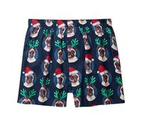 Mutande Uomo Sexy - Boxer Uomo Nero da Uomo Ampio e Attillato in Cotone per la casa Pantaloncini Larghi Traspiranti Angolo Piatto (Dark Blue XXL)