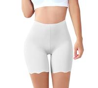 Mutandine Antisfregamento Donna Seta Ghiaccio Shorts per le Donne Sotto Gonna Pantaloncini Vestire Mutandine Anti Spruzzo Mutandine Short Di Sicurezza Pantaloncini Anti Schiacciamento Slip, bianco, M