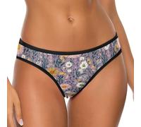 Mutandine Bikini White Pink Yellow Daisies Comodo Mutandine Bikini | mutandine triangolari da donna morbida Mutandine Bikini traspirante Donna Slip