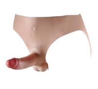 Mutandine con dildo e imbracatura realistiche, dildo strap-on con pene rigido da 20 cm, biancheria intima con dildo indossabile in silicone morbido ad alta elasticità, abbigliamento transgender, prodo