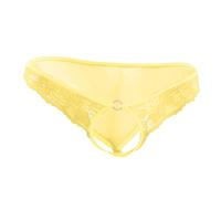 Mutandine da donna con cuore intagliato a forma di cuore in pizzo divertente mutandine bikini biancheria intima per donne sollevamento culo, Giallo, Taglia unica