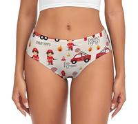 Mutandine da donna per bambini e bambine in vigili del fuoco, mutandine morbide e traspiranti a copertura completa con opzioni di taglie forti, nero, Small