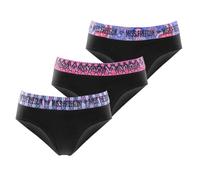 Freegun Mutandine da ragazza in cotone fiori elasticizzate confezione 3 Nero/Rosa/Blu/Viola 12-14