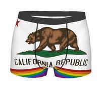 Mutandine da Uomo California Gay Pride Flag Boxer da Uomo Morbida Boxers Slip per Uomos Flessibile Boxers Uomos Mutande per Boy Regalo Marito M
