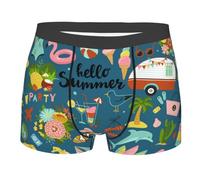 Mutandine da Uomo Hello Summer Boxer da Uomo Elasticizzate Boxers Uomos Mutande Flessibile Boxers Slip per Uomos per Regalo Boy Amante L