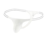 Mutandine da uomo Ice Silk Thin a vita bassa Tanga Mutandine Intimo, bianco, M