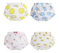 Mutandine di Apprendimento Bambino, Morbuy Mutandine Allenatrici per Bambini Mutande Cotone Pantaloni da Allenamento Lavabili e Riutilizzabili Confezione da 4 (E,130# /4-6 Anni)
