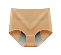 Mutandine mestruali da donna a vita alta in cotone - biancheria intima mestruale assorbente a tenuta stagna per comfort e calore, mutandine da donna, Giallo, L
