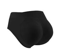 Mutandine modellanti da donna senza cuciture con cuscinetti rimovibili per i fianchi - Biancheria intima da donna in tinta unita Mutandine da donna per sollevamento culo pesca, Nero , 3XL