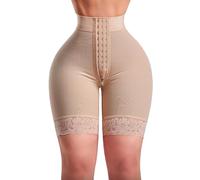 Mutandine modellanti leggere per il corpo da donna con sollevamento del sedere, shapewear per mutandine con chiusura a gancio e cerniera, aspetto liscio sotto i vestiti, cachi, XXL