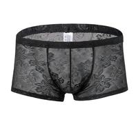 Mutandine sexy per gli uomini, pizzo vedono attraverso la biancheria intima degli uomini, il regalo di pellicola a basso aumento per il fidanzato, short da boxer per biancheria intima quotidiana