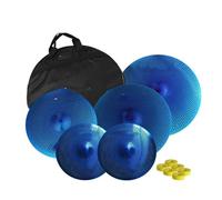 Mute Cymbal Pack Silent Blue 5 PZ 14 Hihats 16 Crash 18 Crashride 20 Ride Cymbal Bag 6 pz Feltri Piatti per batteria per principianti(5PCS)