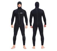 Mute da Uomo Muta in Neoprene Ultra Elasticizzata da 5 mm con Cappello, Muta da Sub Invernale Calda con Cerniera Frontale for tutto il Corpo for Snorkeling Immersioni Nuoto(Large)