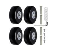 Mute - Ruote per bagagli, staffa di montaggio, 4 ruote silenziose in gomma resistenti all'usura con viti, per bagagli da viaggio, adatte per la maggior parte delle valigie, design a doppio