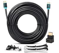 MutecPower 20m Cavo HDMI 2.0 con Amplificatore di Segnale Incorporato - Alta velocità con Ethernet 4Kx2K/60HZ Ultra HD 2160p / Full HD 1080p - 3D/Arc/CEC - Cavo Triplo schermato - Nero 20 Metri