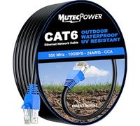 MutecPower Cavo Esterni CAT6 20m, Impermeabile Esterna di Uso-interramento Diretto UTP Cavo di Rete ethernet - 550Mhz, 20 Metro