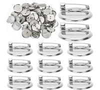 Muteitt 100 Pz 3 Cm Spilla Catenacci Spille Base Vuoto Addensare Cabochon Vassoi per Distintivo Gioielli Fai Te Craft Fare Accessori